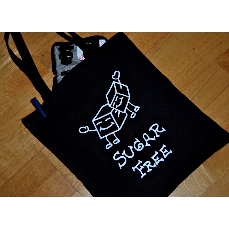 Bolso tela color negro "SUGAR FREE"