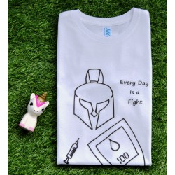 Camiseta blanca niñ@ "EVERYDAY IS A FIGHT"