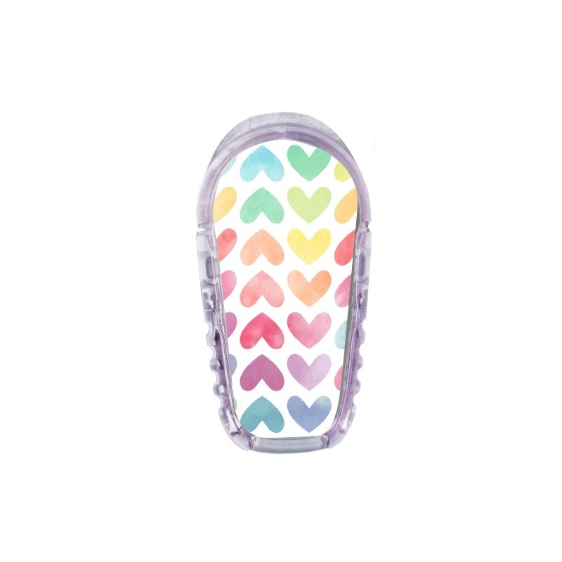 Pegatina Sensor Dexcom G6 Corazones Colores
