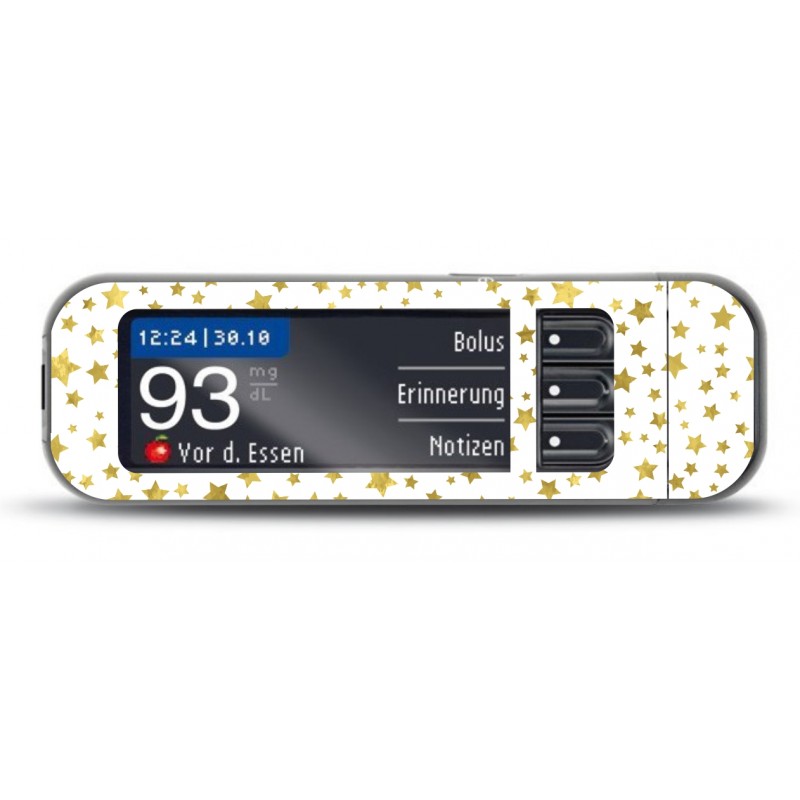 Pegatina Glucometro Contour Next Bayer Estrellas Doradas