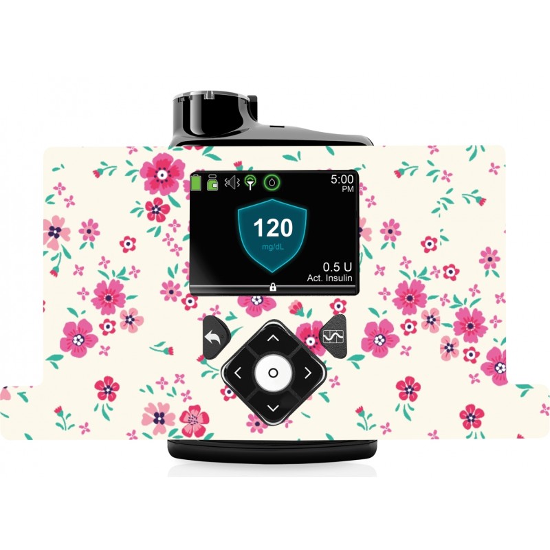 Pegatina Bomba Medtronic 640g-670g Completa Flores rosas