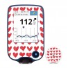 Pegatina Receptor y Sensor FreeStyle Corazones Rojos